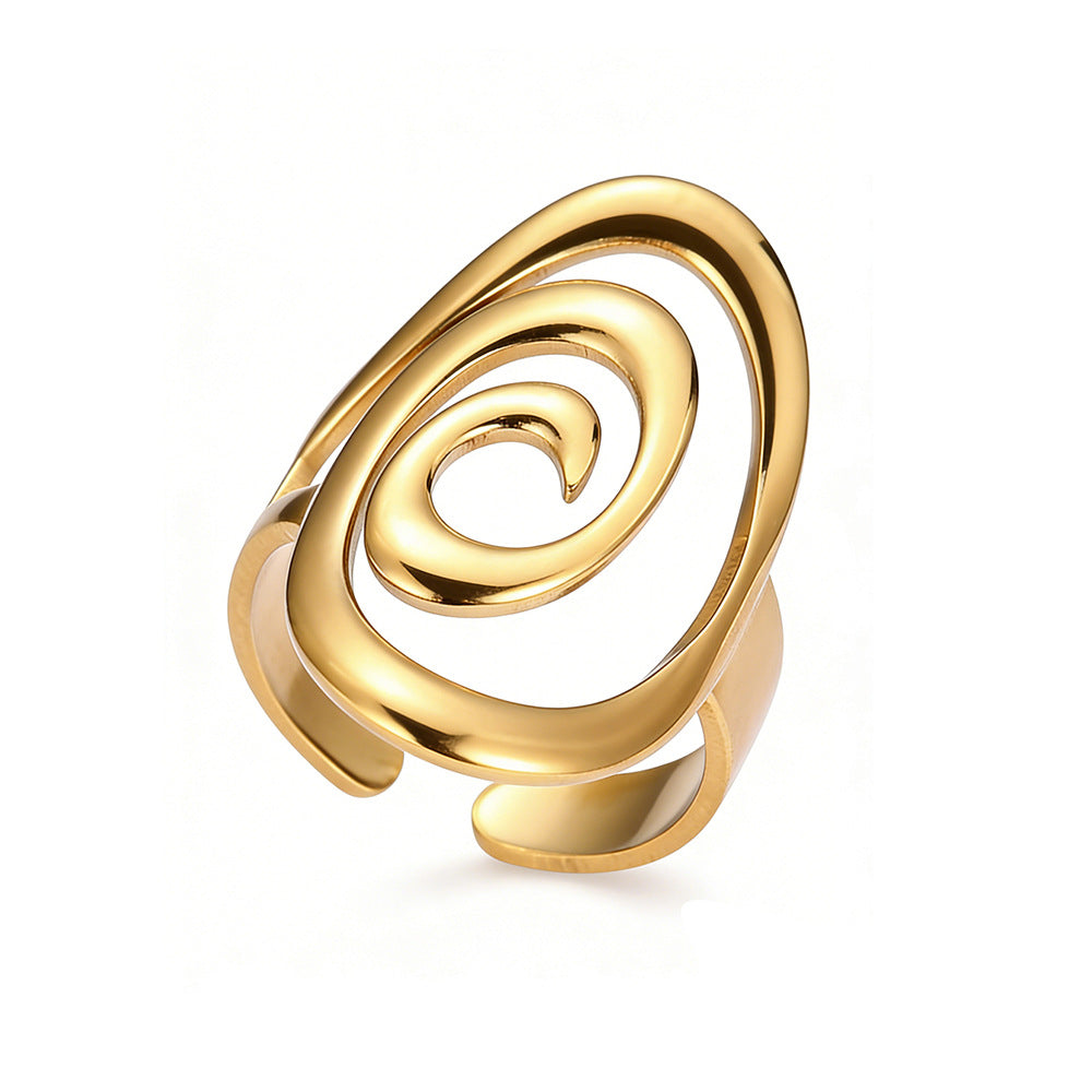 Stainless Steel Cold Wind Hollow Geometry Line Open Vacuum Plating Rings