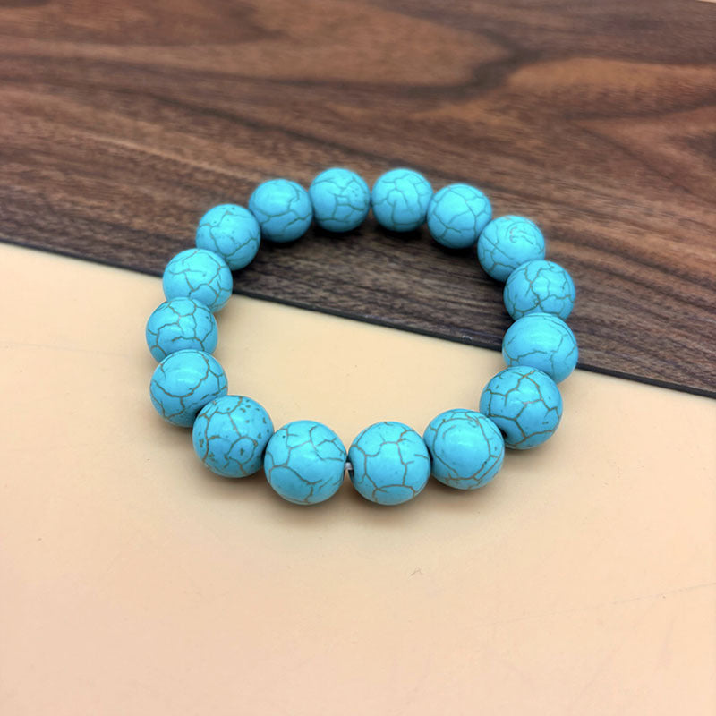 Women's & Men's Beads Imitation Natural Crack Single Circle Round Ethnic Style Buddha Bracelet