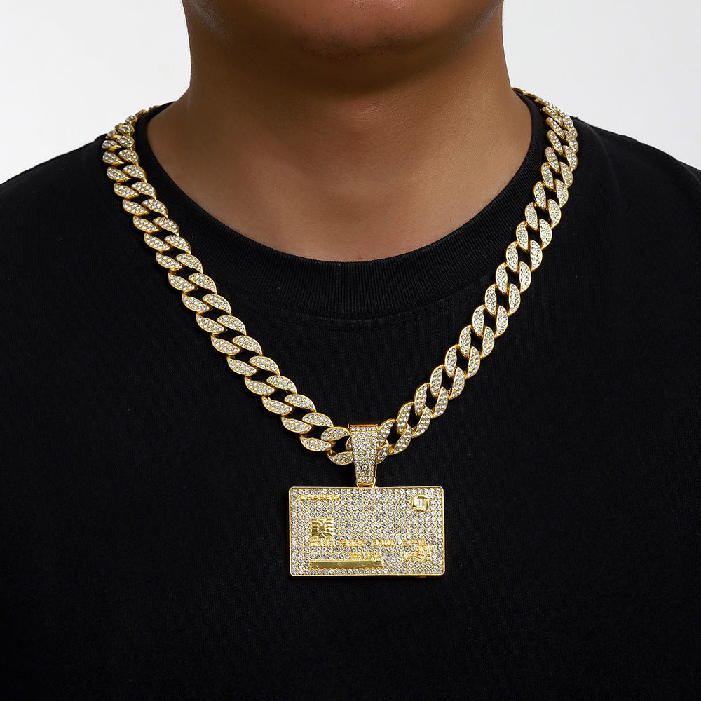 Hip Hop Cool Full Diamond Bank Card Street Necklace