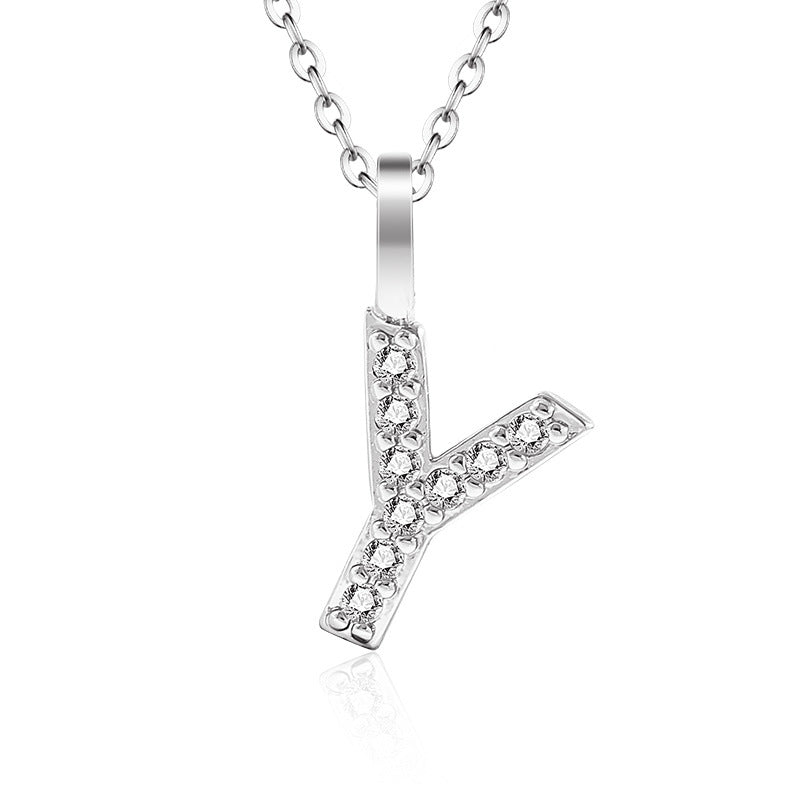 Diamond Inlaid Zircon English Letter Female Pendants