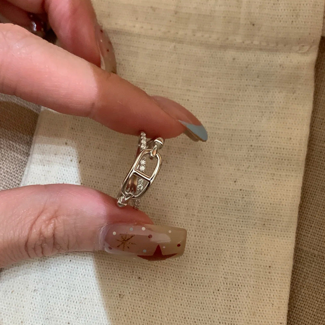Women's Pig Nose Cross Light Luxury Personalized Ring