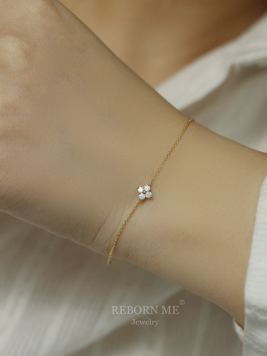 Women's Sterling Thin Mini Clover Special Interest Bracelets