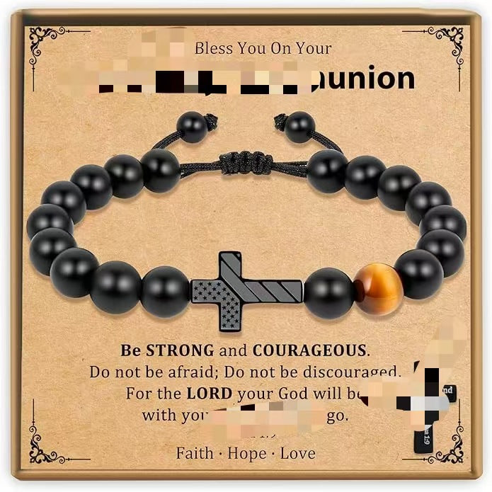 Popular Black Frosted Easter Woven Cross Bracelets