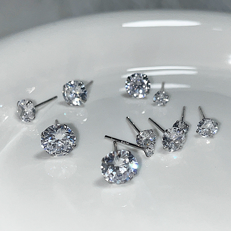Women's Ear Bone Pin Sier For Simple Stud Earrings