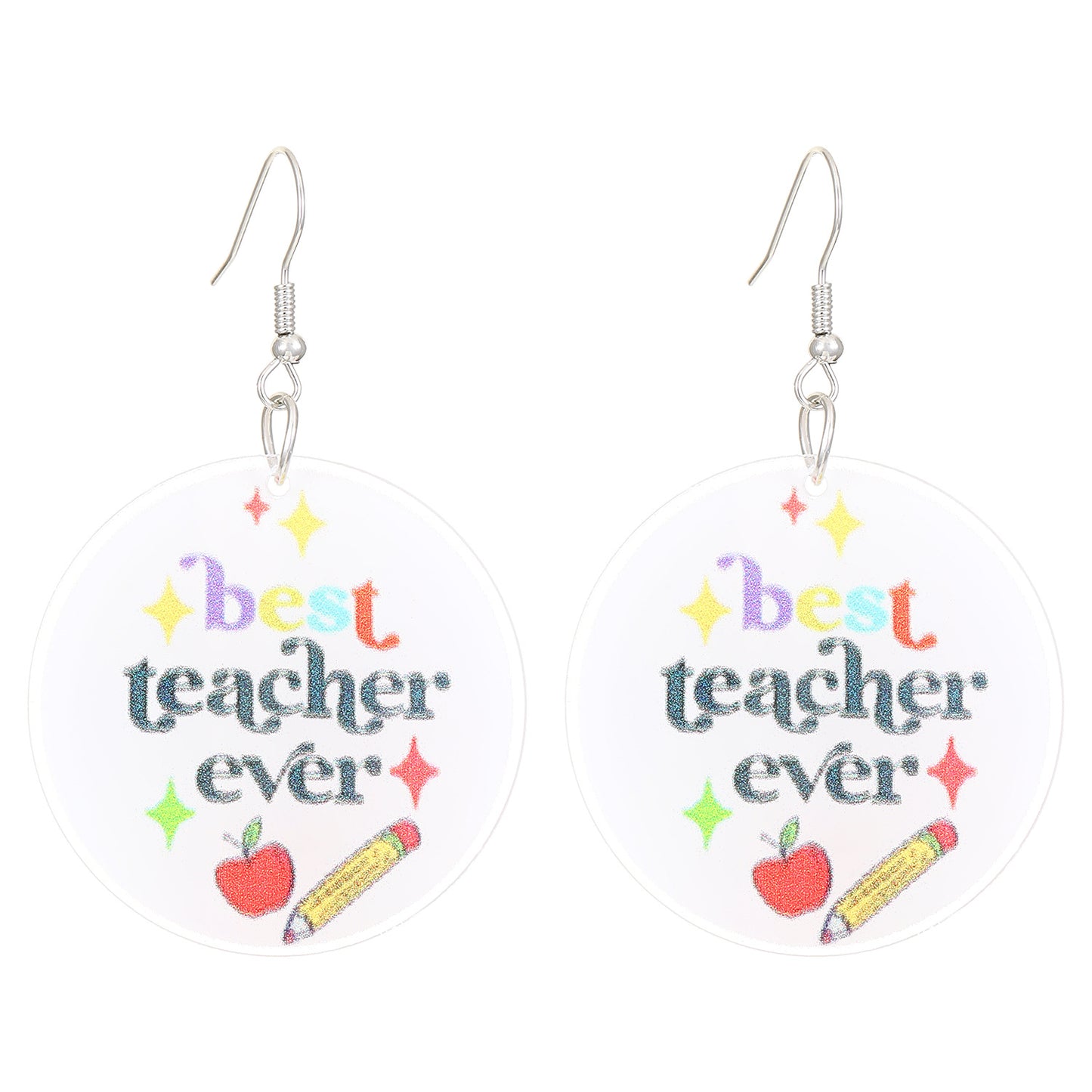 Pastoral Color Letter Acrylic Female Mother's Earrings