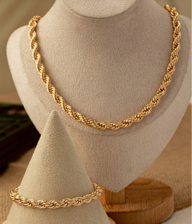 Gold Blade Chain Choker Snake Bones Necklaces