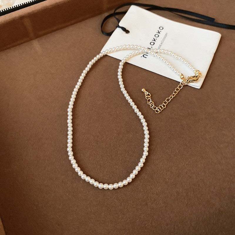 French Laziness Pearl Female Niche High Necklaces