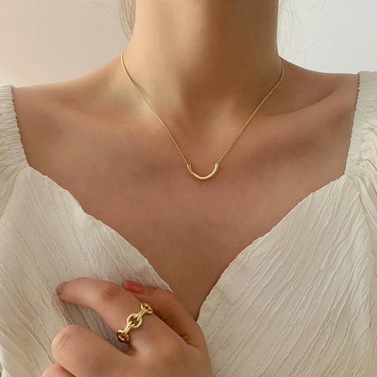 Female Niche Bag Twin Clavicle Chain Titanium Necklaces