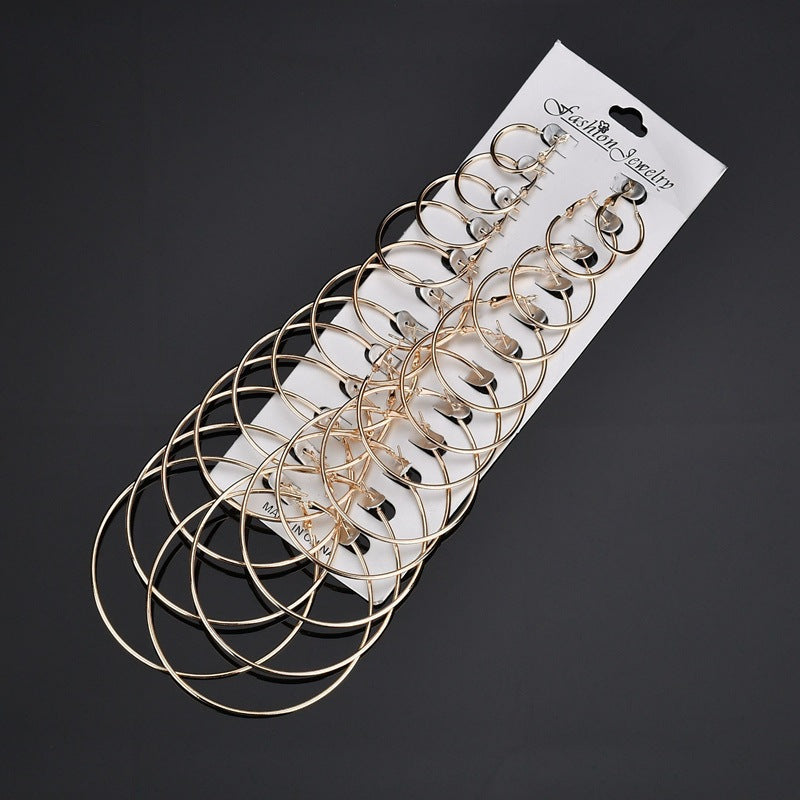 Hoop Suit Personality Trendy Nightclub Eardrop Pairs Rings