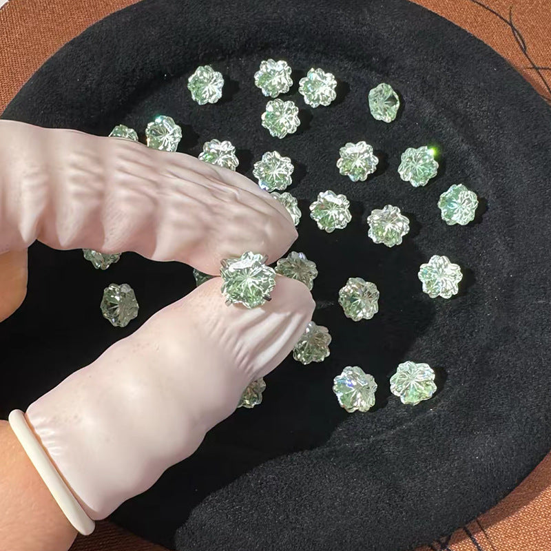 Cut Flowers Titanium Steel Ear Beautiful Bone Zircon Pin Stud Earrings