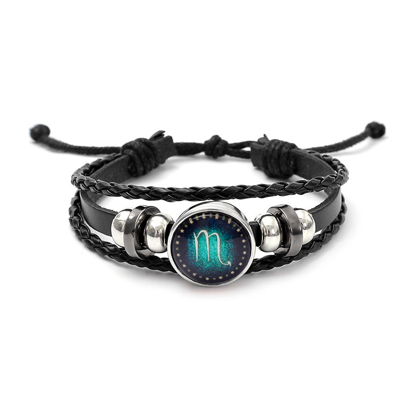 Men's Fashion Twee Constellation Luminous Woven Personality Bracelets