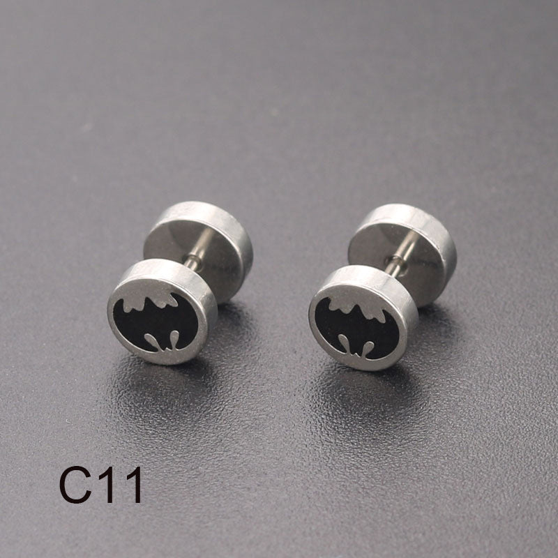 Bilateral Epoxy Titanium Steel Ear Drip Bone Fake Extender Earrings
