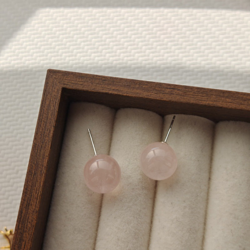 Amethyst Pink Crystal White Sier High Heels Daily Earrings