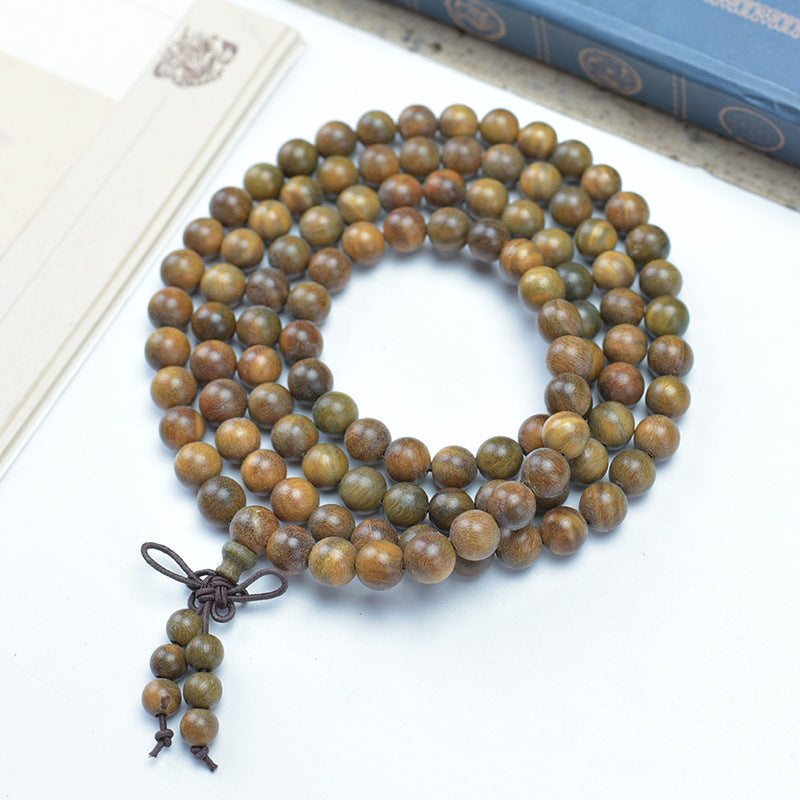 Natural Argentina Green Sandalwood Buddha Beads Ethnic Retro Couple Bracelet