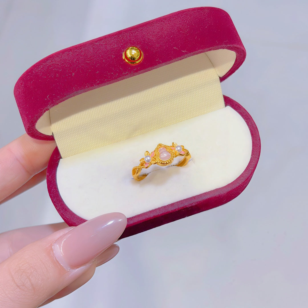 Women's Alluvial Gold Retro Affordable Luxury Design Brass Plated Fashion Ring