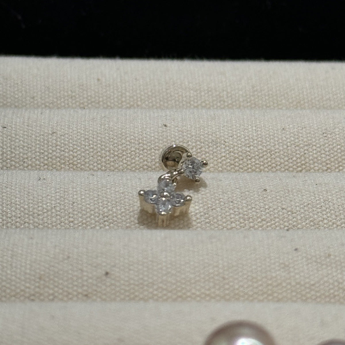 Women's Light Coffee Gold Collection Series Minimalist Zircon Ear Earrings
