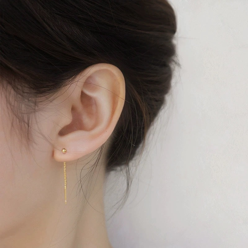 Lin Titanium Steel No Fading Tassel Small Earrings