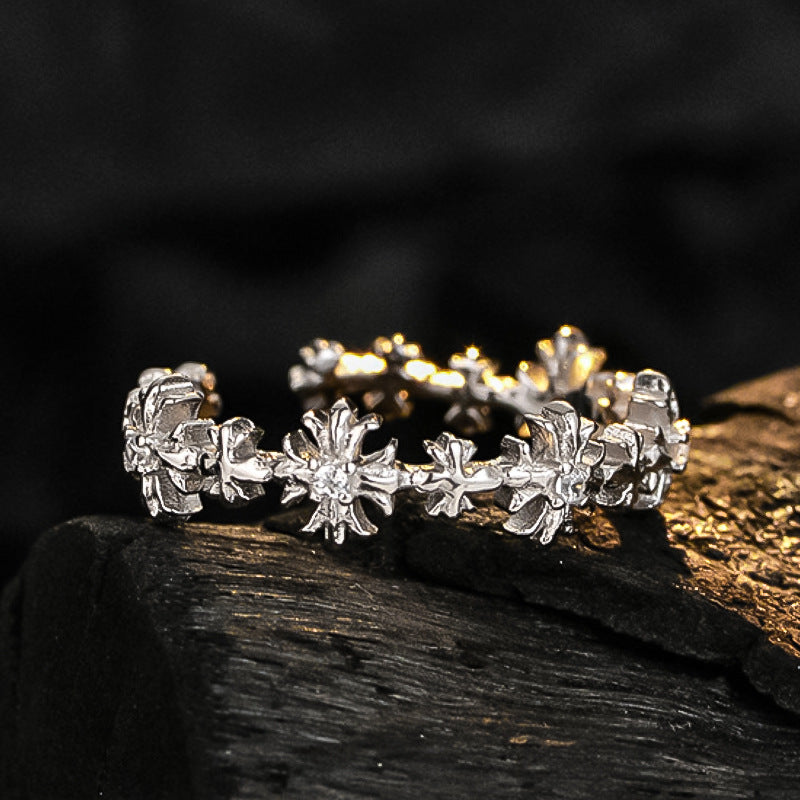 Korean Style Simple Compact Sterling Sier Starry Cold Wind Niche Rings