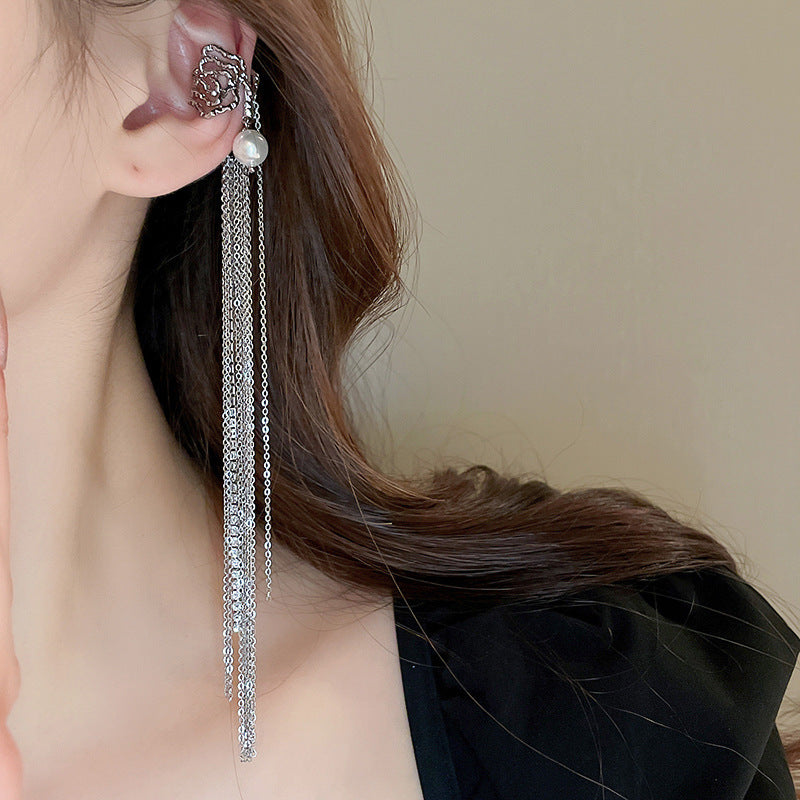 Tassel Ear Clip Vintage Court Style Rings