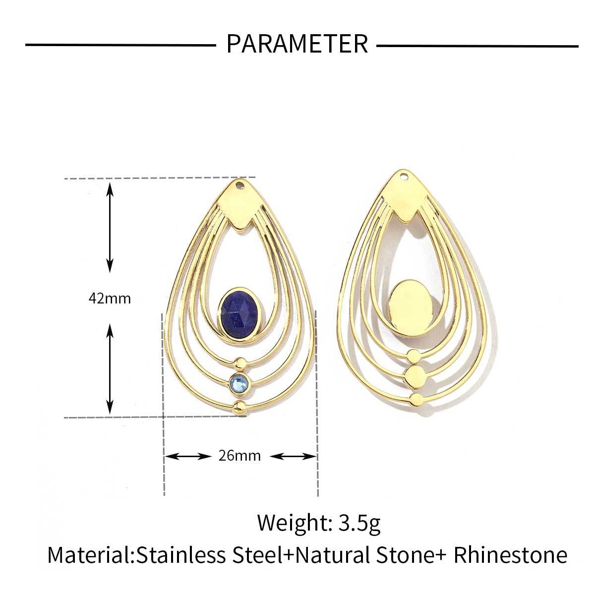 Horn Natural Stone Stainless Steel Bohemian Pendants