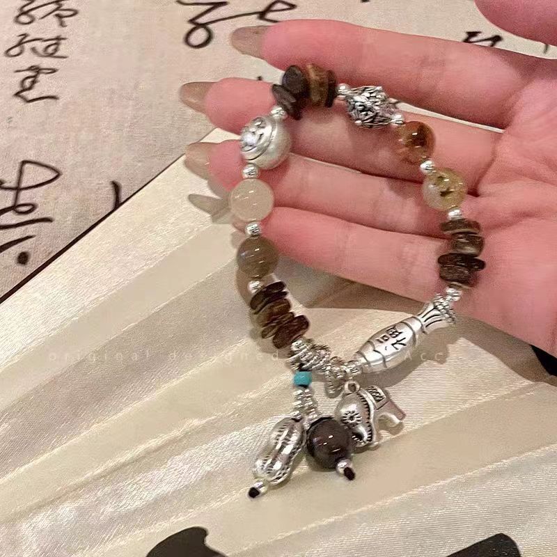 Style Lucky Elephant Beaded Female Tibetan Ethnic Retro Design Bracelet