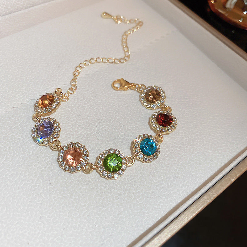 Women's Heart-shaped Zircon Adjustable Simple Fashion Light Luxury Bracelet