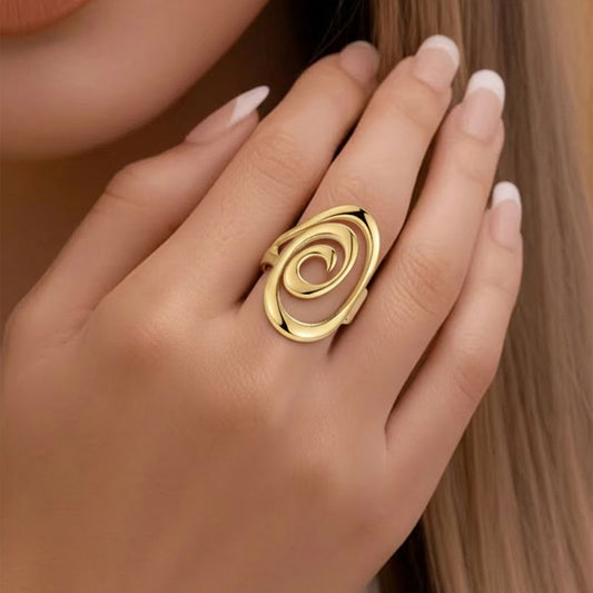Stainless Steel Cold Wind Hollow Geometry Line Open Vacuum Plating Rings