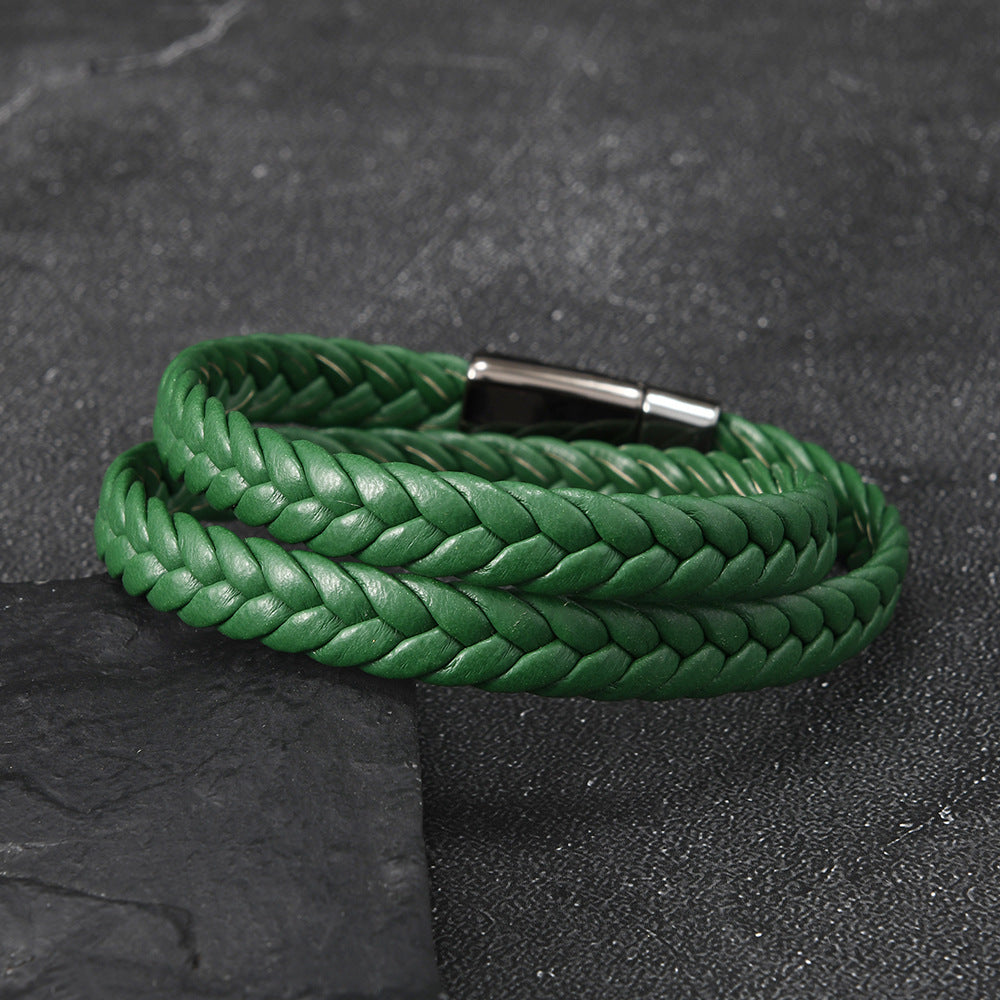 Women's & Men's Simple Fashion Couple Electroplated Steel Magnetic Bracelet