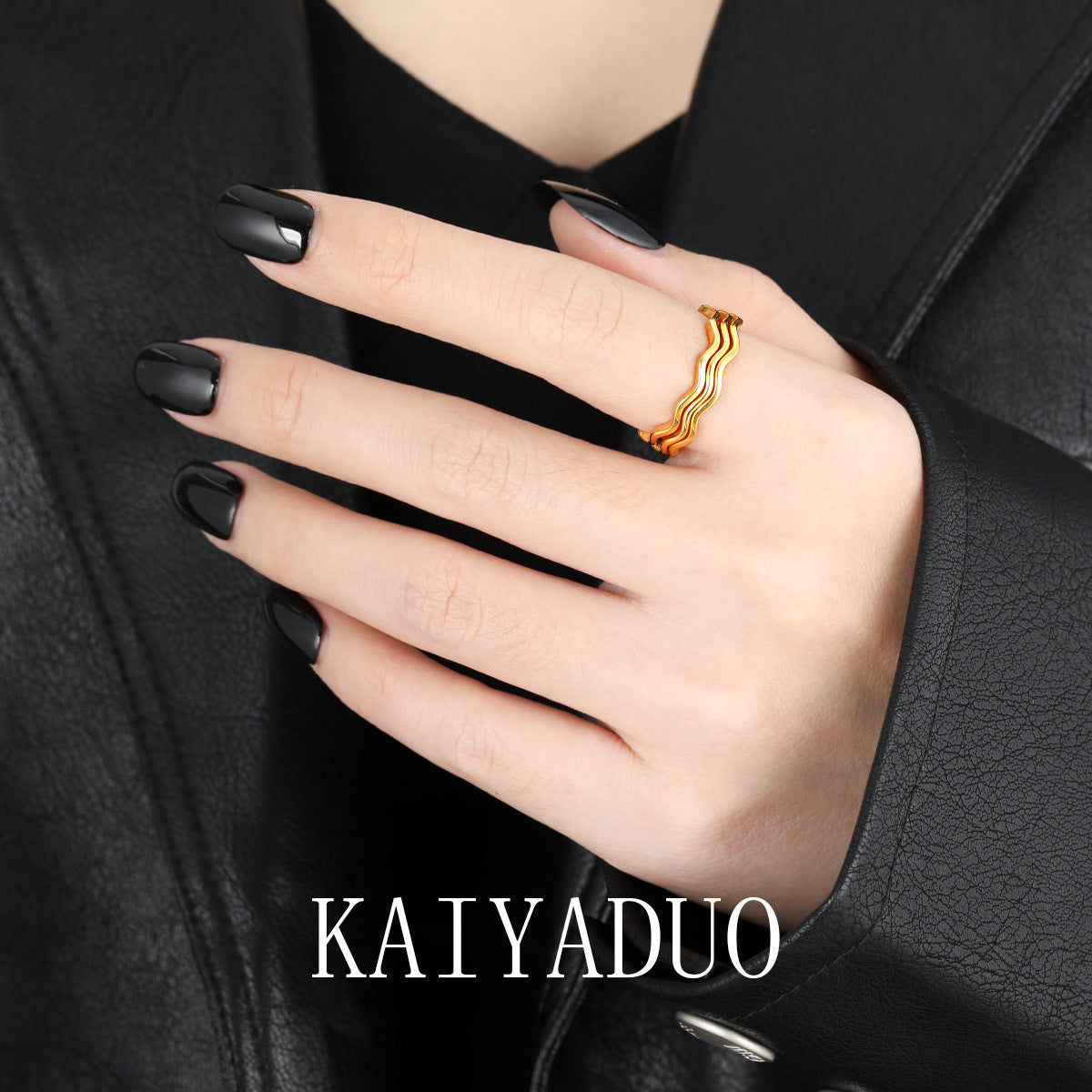 Women's Stacked Fashion Unique Gold-plated Simple Titanium Rings
