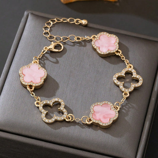 Lucky Five-leaf Flower Affordable Luxury Fashion High-grade Pork Bracelets