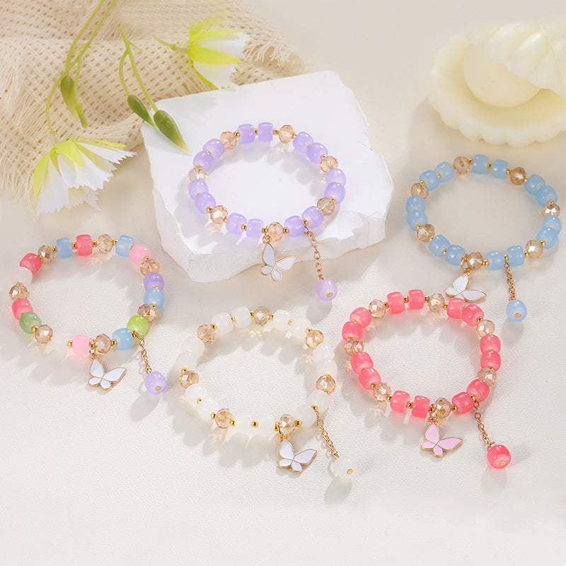 Crystal Butterfly Candy Color Girlfriends Small Bracelets