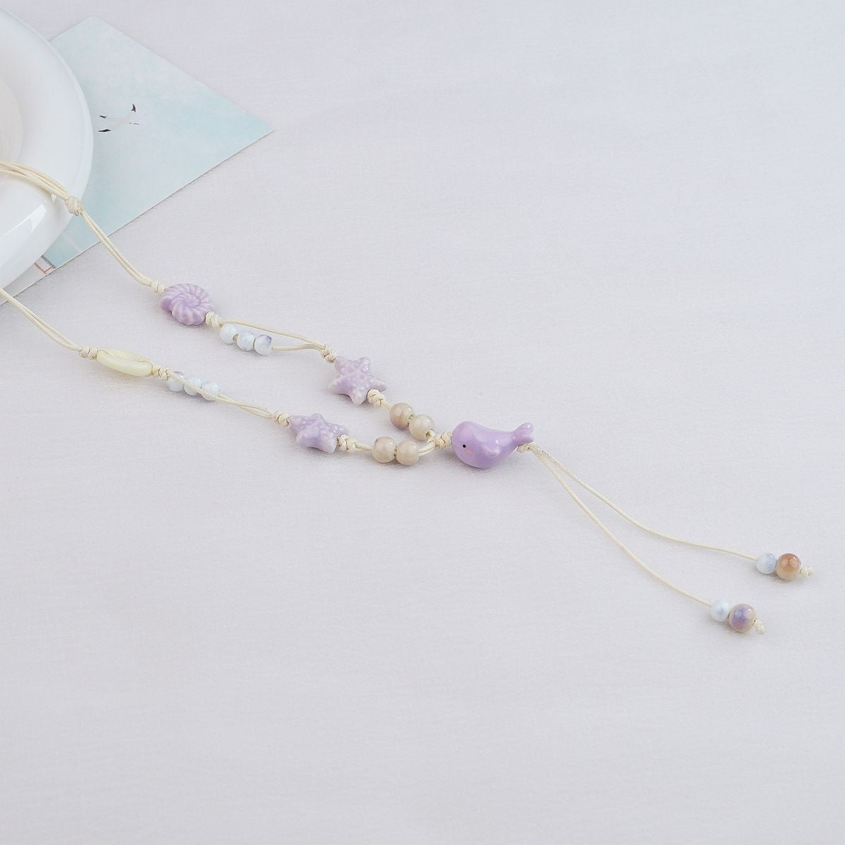 Style Personalized Trendy Ceramic Geometric Colorful Fish Long High-grade Necklace