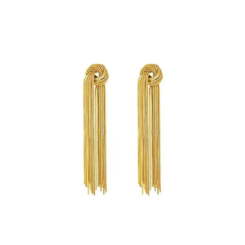 Women's Exaggerated Personalized Geometric Chain Long Tassel Earrings