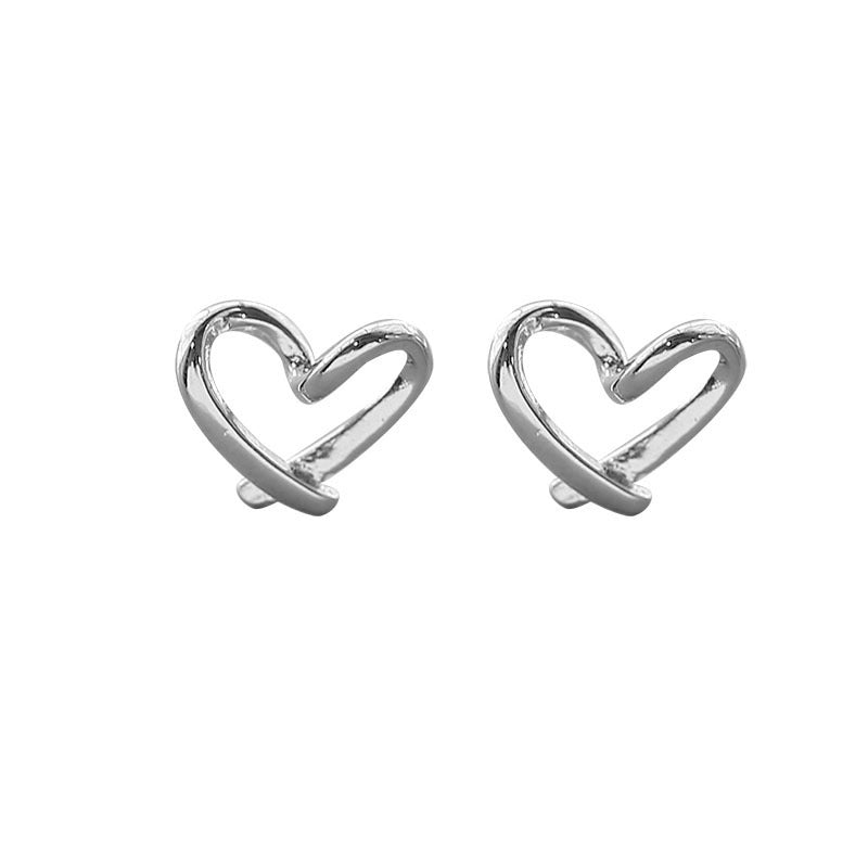 Women's Needle Cross Love Heart Heart-shaped Petite Rings