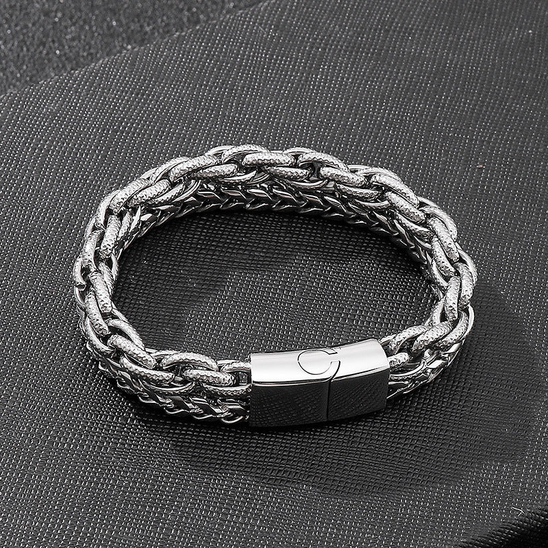 Men's Punk Rock Simple Fashion Stainless Steel Titanium Bracelets