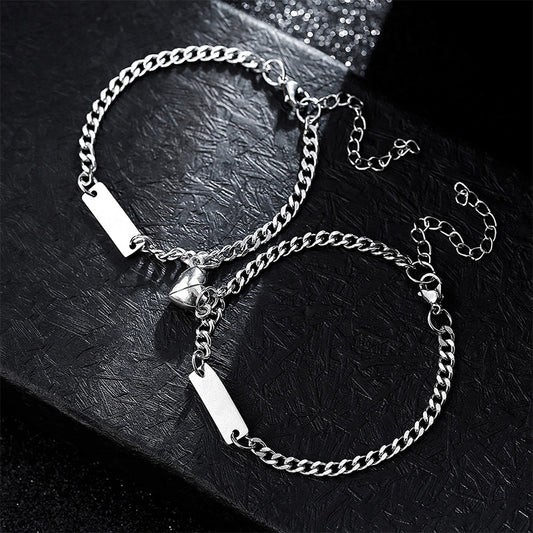 Women's & Men's Writing Love Magnet Suction Magnetic Couple Bracelet
