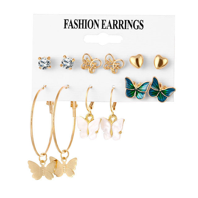 Women's Inlaid Pearl Creative French Retro Gold Ear Stud Earrings