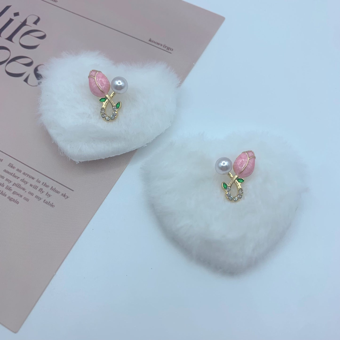 Flower Sweet Tulip Fresh Pure Design Cute Pearl Rings