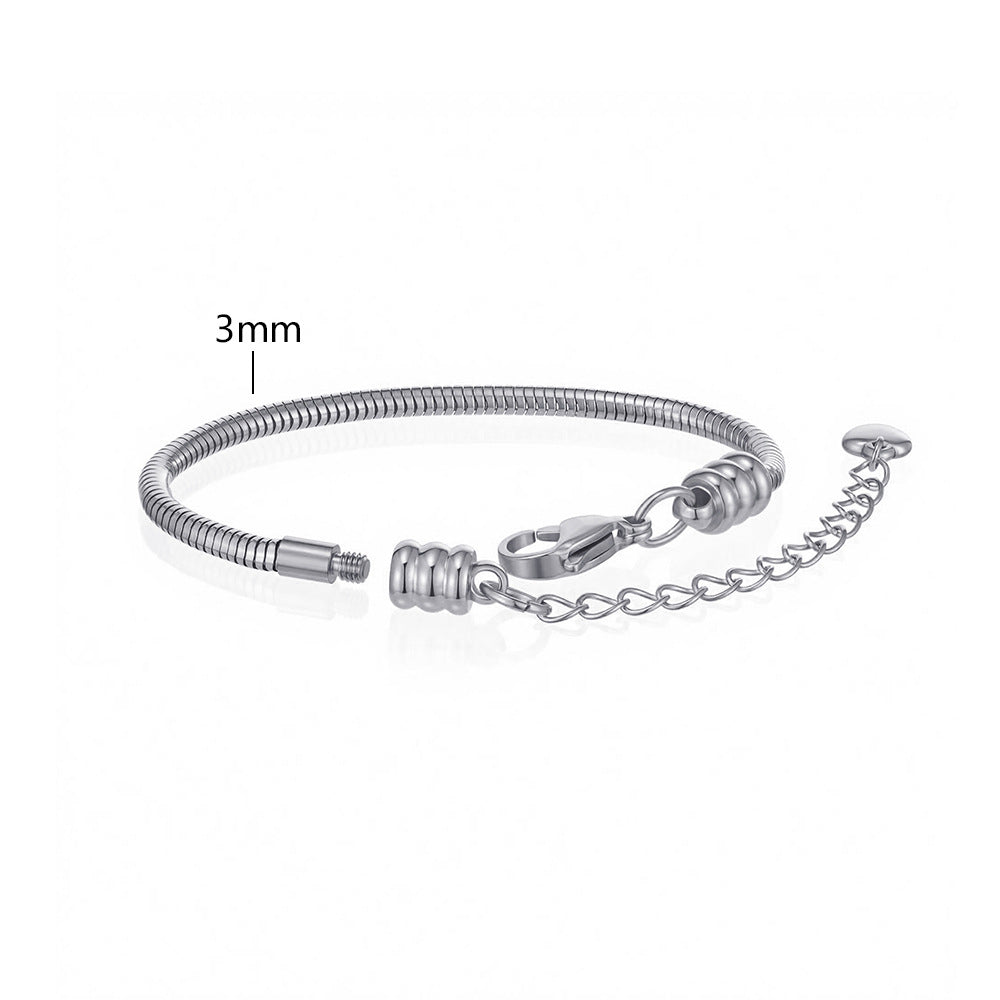 Snake Bones Chain Universal Wear Vacuum Furnace Plating Real Bracelets
