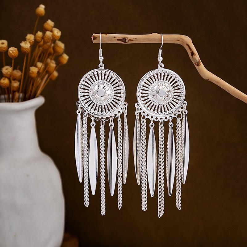 Miao Sier Personality Hollow Out Leaf-shaped Fashion Earrings
