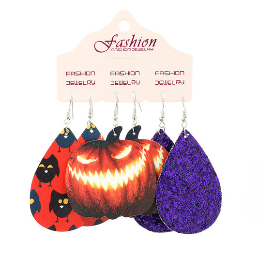 Suit Halloween Exaggerated Pumpkin Alien Gift Funny Earrings