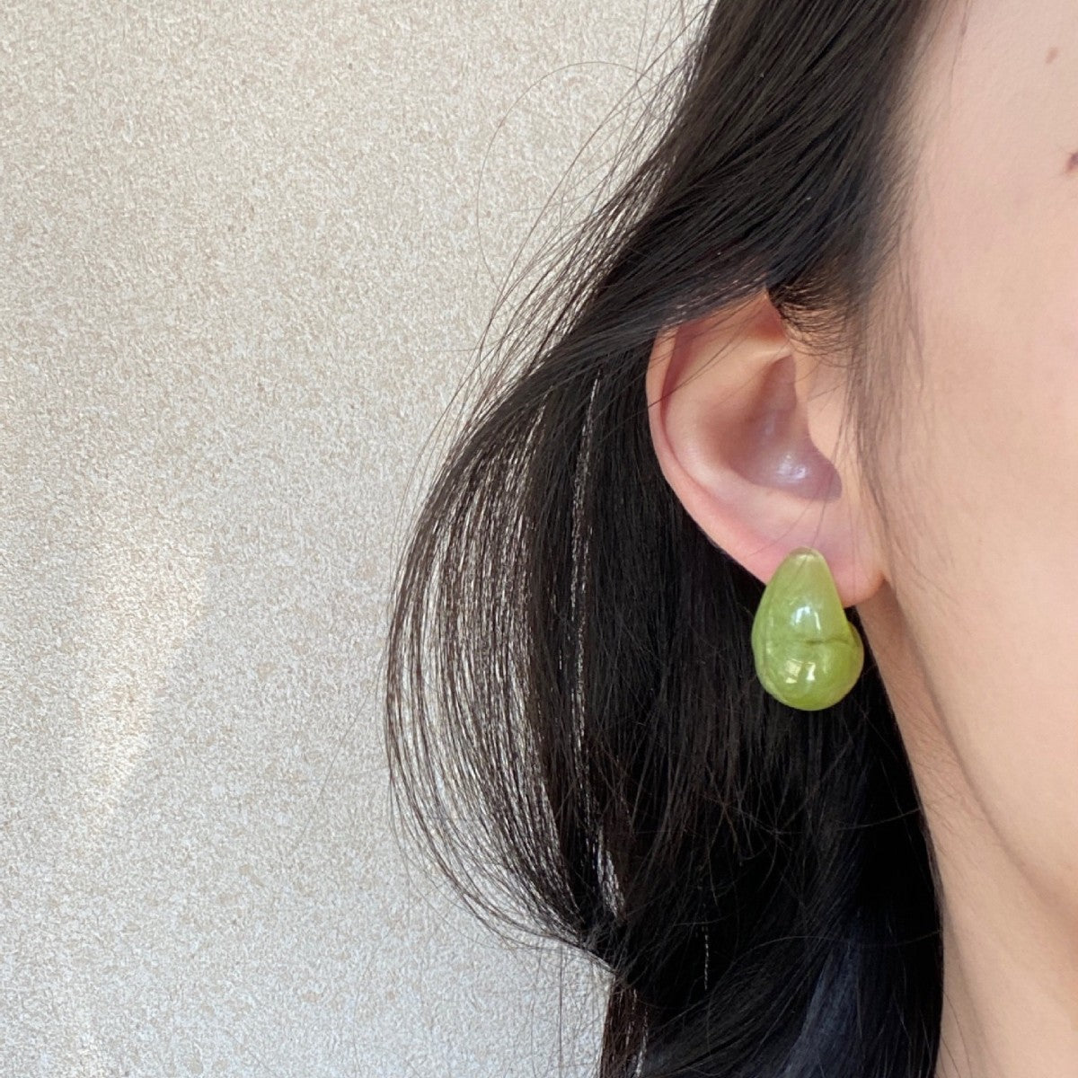 Colorful Fresh Jelly Ear Square Round Face Holiday Stud Earrings