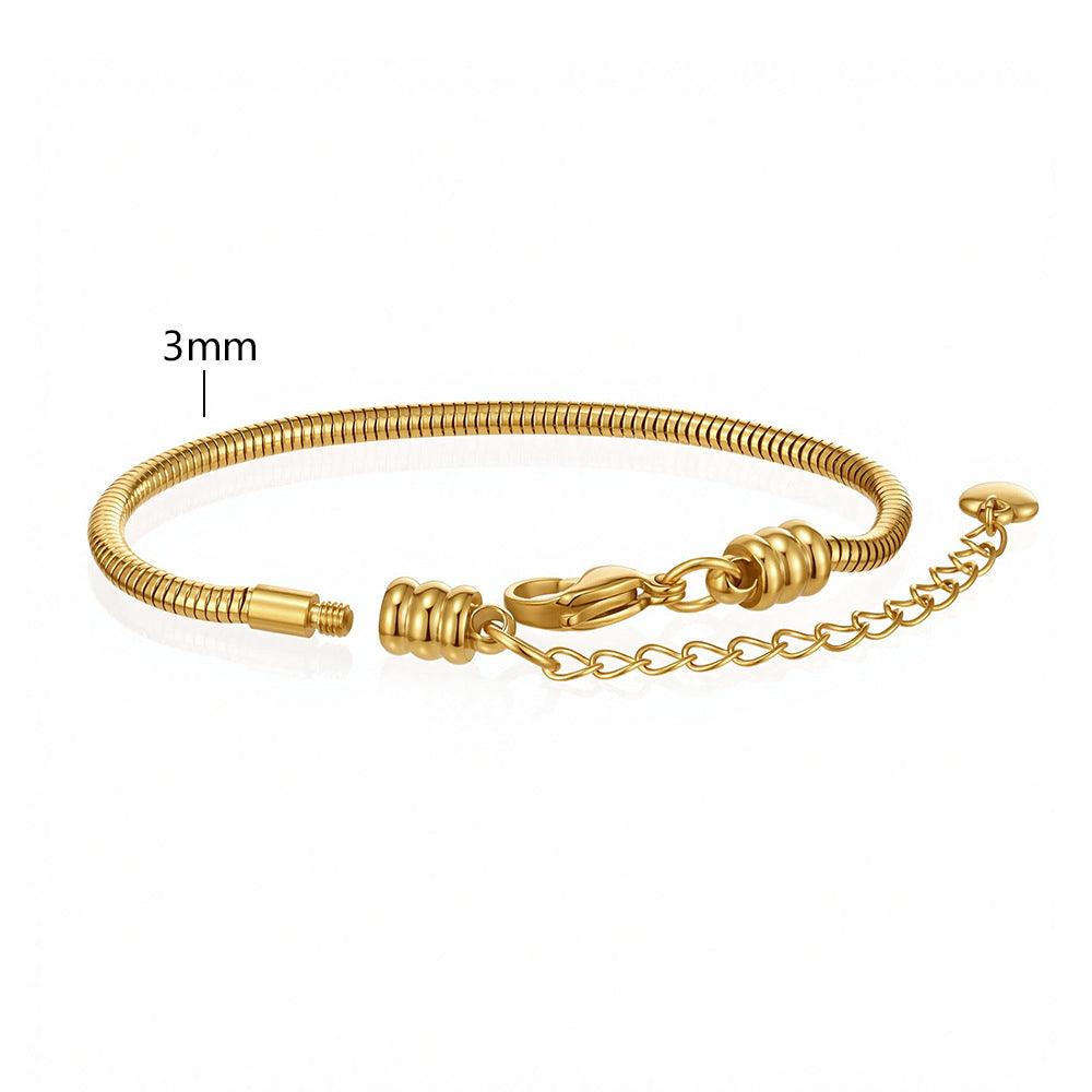 Snake Bones Chain Universal Wear Vacuum Furnace Plating Real Bracelets