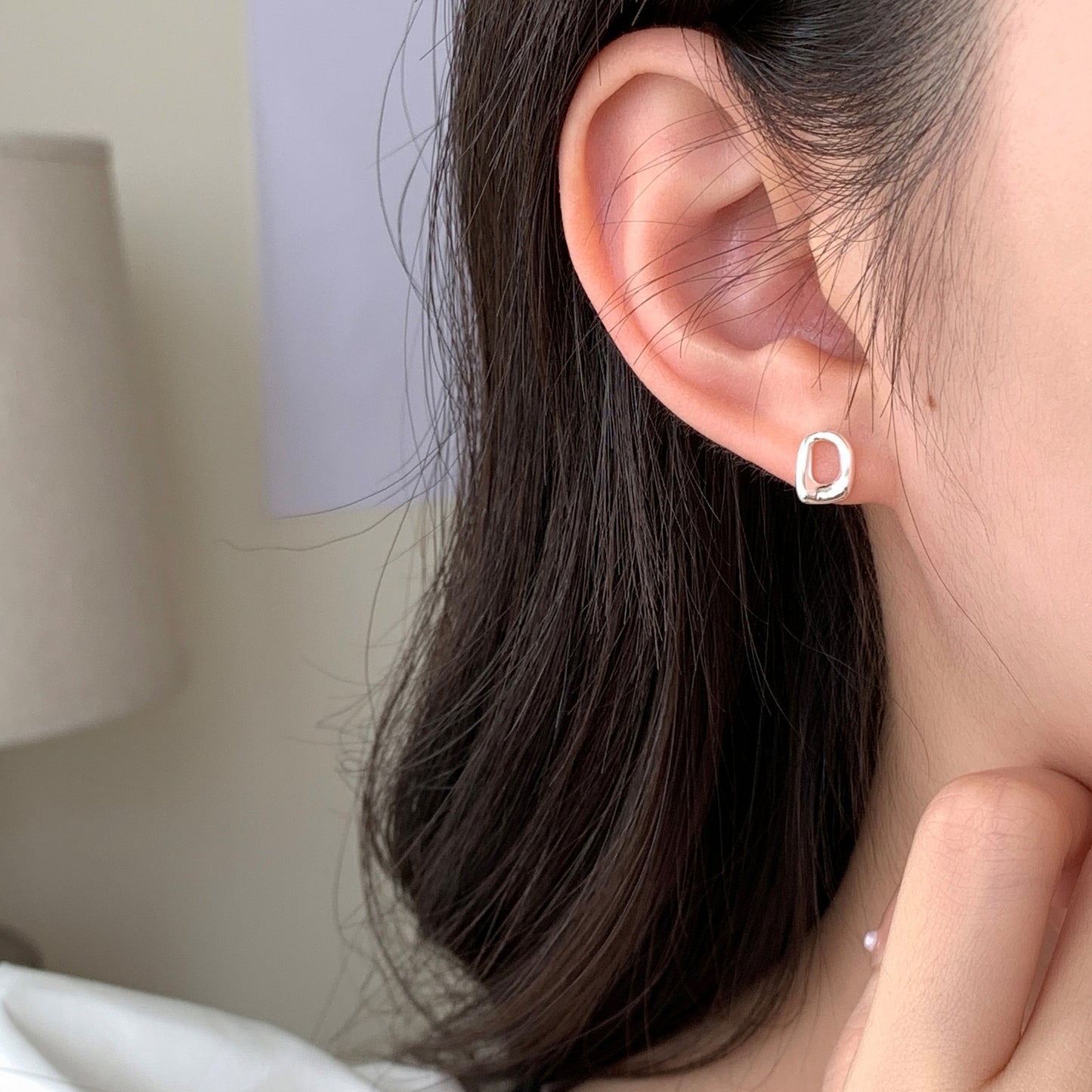 Korean Style Sier Irregular Mini Ear Female Fresh Stud Earrings