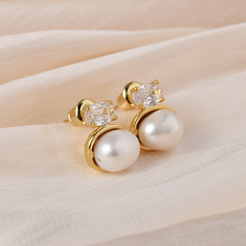 Fashion Elegant Freshwater Natural Pearl Ear Earrings