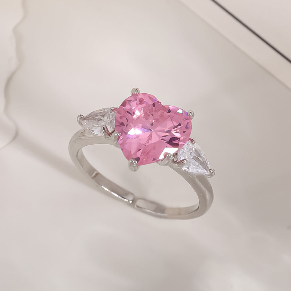 Women's Open-end Zircon Fashionable Classy Simple Cold Feeling Goddess Rings
