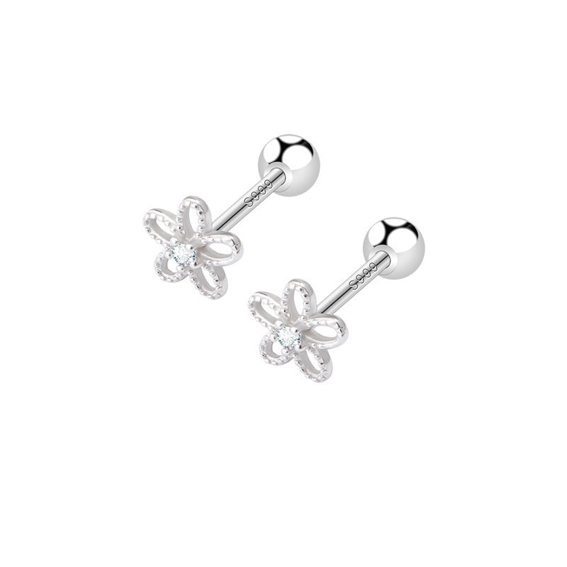 Female Screw Tightening Buckle Design Sense Stud Earrings