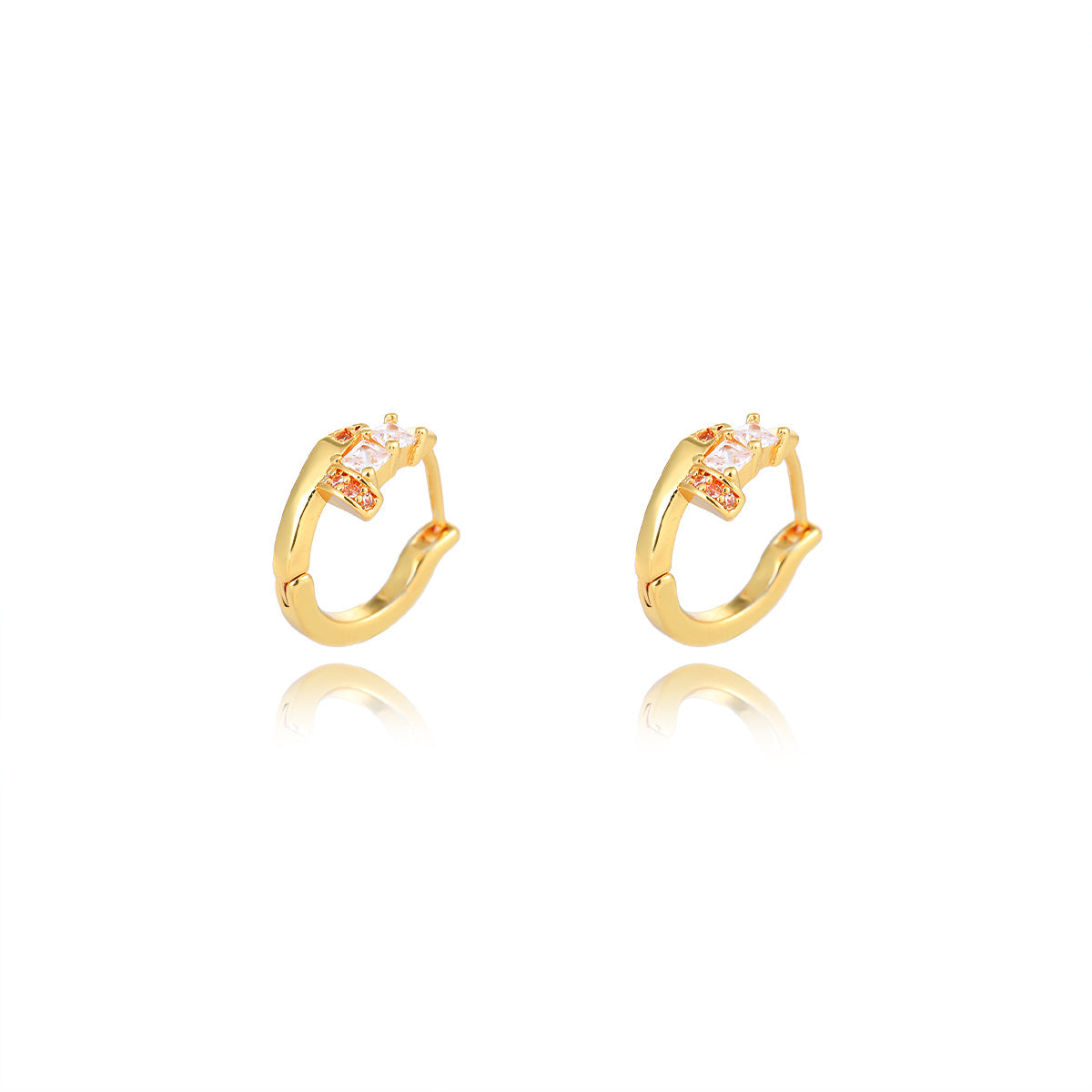 Women's & Men's Square Zircon Super Flash Fashion Simple Versatile Handsome Earrings