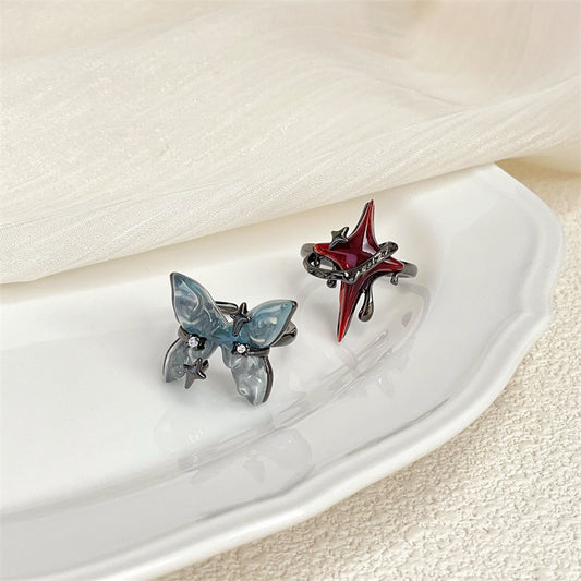 Open Butterfly Index Finger Design Temperamental Rings