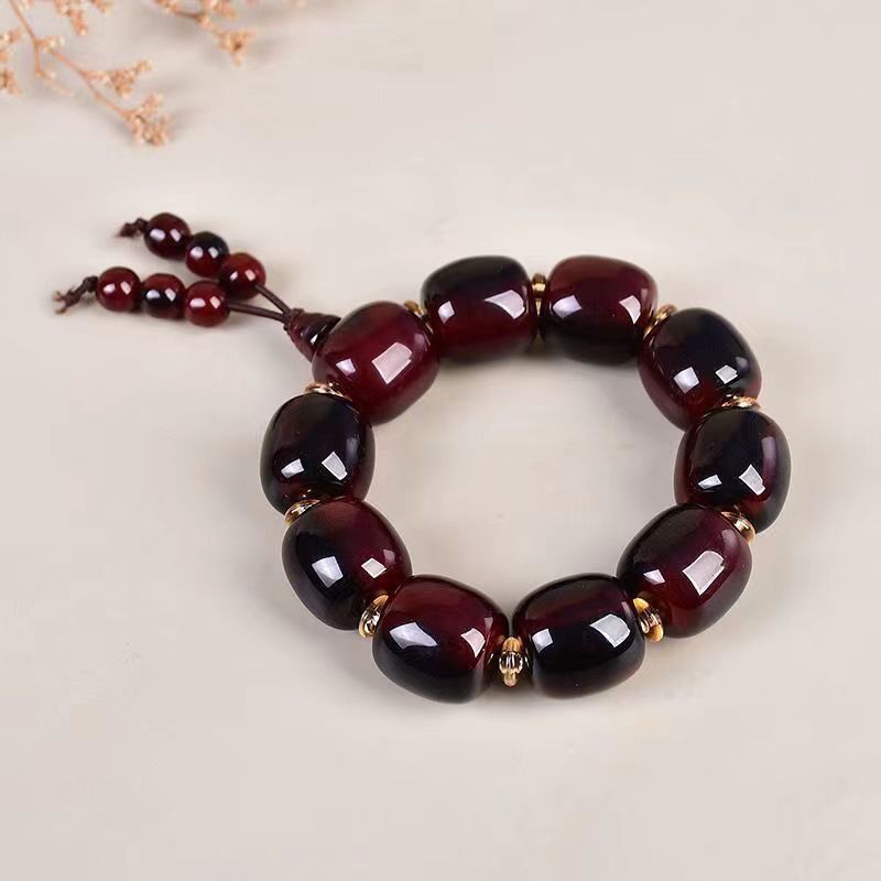 Blood Horn Beads Resin Imitation Crafts Tibet Yak Chinese Hand-held Bracelet